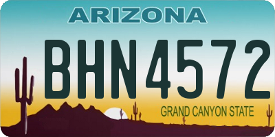 AZ license plate BHN4572