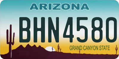 AZ license plate BHN4580