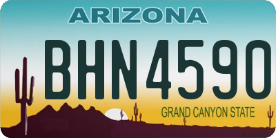 AZ license plate BHN4590