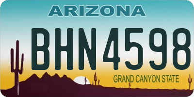 AZ license plate BHN4598