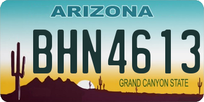AZ license plate BHN4613