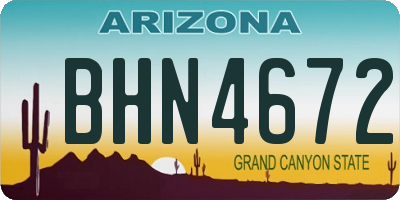 AZ license plate BHN4672