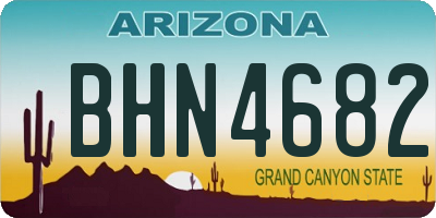 AZ license plate BHN4682
