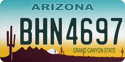 AZ license plate BHN4697
