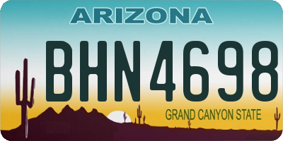 AZ license plate BHN4698