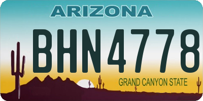 AZ license plate BHN4778