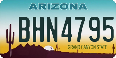 AZ license plate BHN4795