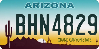 AZ license plate BHN4829