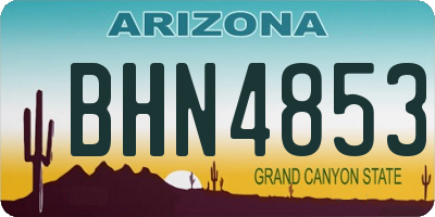 AZ license plate BHN4853