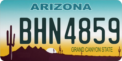 AZ license plate BHN4859