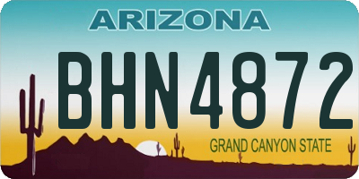 AZ license plate BHN4872