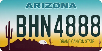 AZ license plate BHN4888