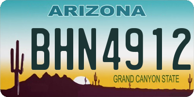 AZ license plate BHN4912