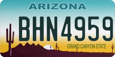 AZ license plate BHN4959