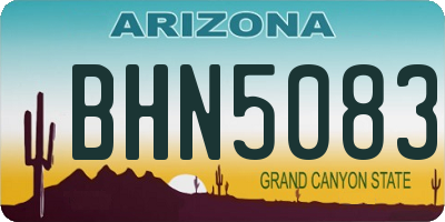 AZ license plate BHN5083