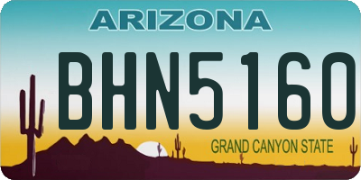 AZ license plate BHN5160