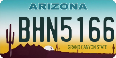 AZ license plate BHN5166