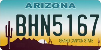 AZ license plate BHN5167