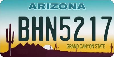 AZ license plate BHN5217