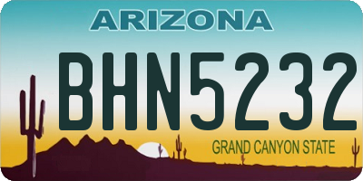 AZ license plate BHN5232