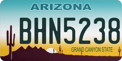AZ license plate BHN5238