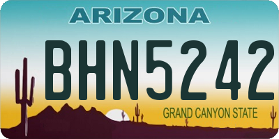AZ license plate BHN5242