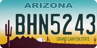 AZ license plate BHN5243