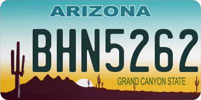 AZ license plate BHN5262