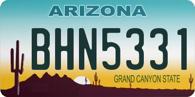 AZ license plate BHN5331