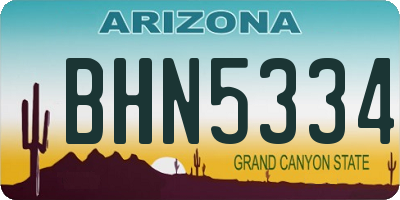 AZ license plate BHN5334