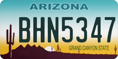 AZ license plate BHN5347
