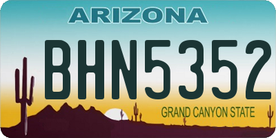 AZ license plate BHN5352