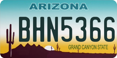 AZ license plate BHN5366