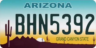 AZ license plate BHN5392