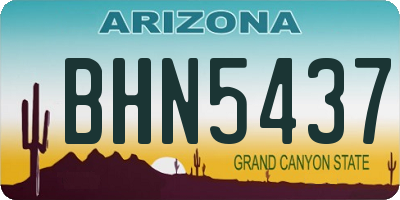 AZ license plate BHN5437