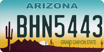 AZ license plate BHN5443