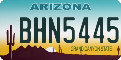 AZ license plate BHN5445