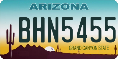 AZ license plate BHN5455