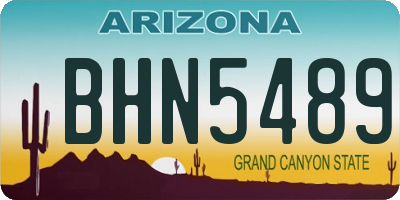 AZ license plate BHN5489