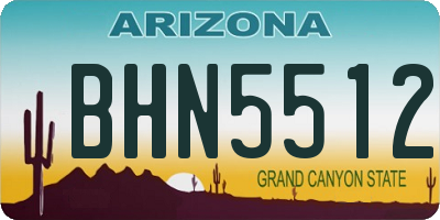 AZ license plate BHN5512