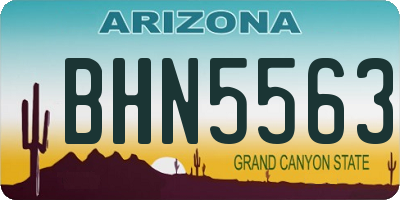 AZ license plate BHN5563