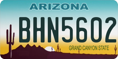 AZ license plate BHN5602