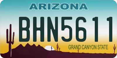 AZ license plate BHN5611