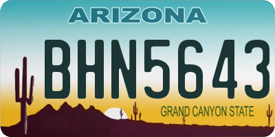 AZ license plate BHN5643