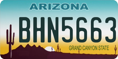 AZ license plate BHN5663