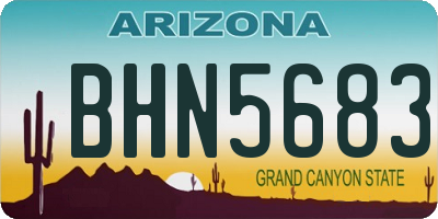 AZ license plate BHN5683