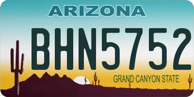 AZ license plate BHN5752