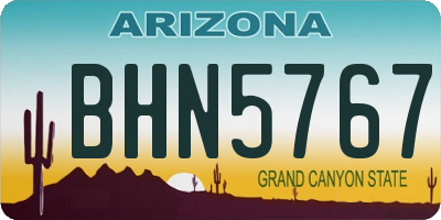 AZ license plate BHN5767