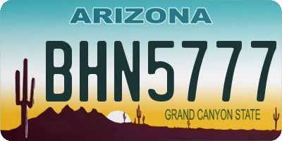 AZ license plate BHN5777