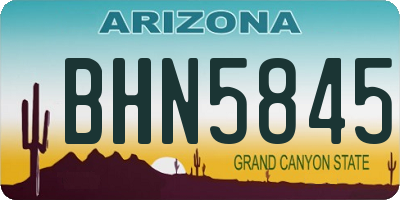 AZ license plate BHN5845